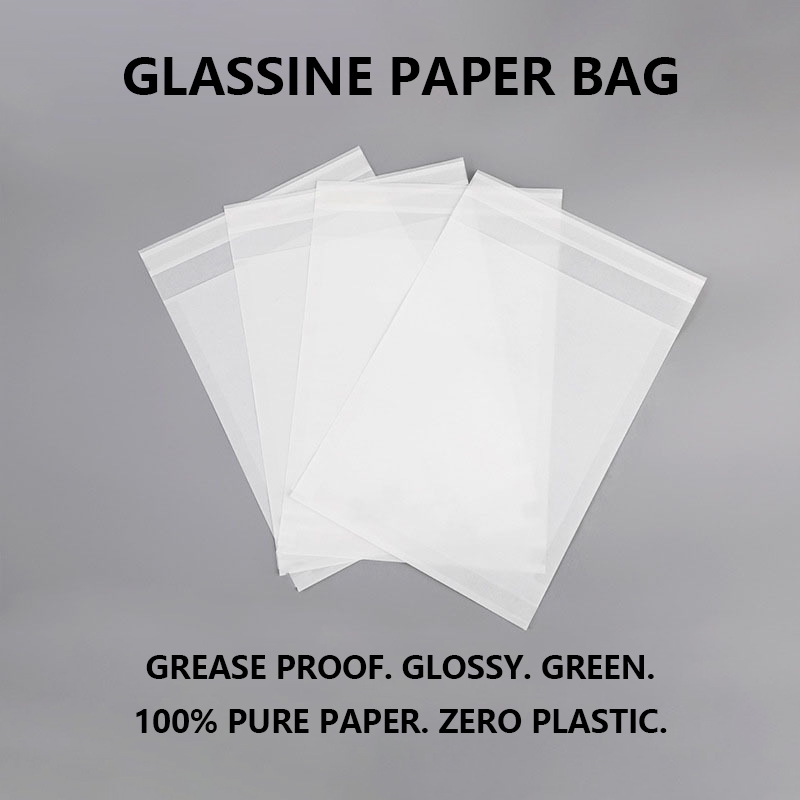 Tas Kertas Glassine Translucent Nawakake Kemasan Gratis Plastik lan Bisa Daur Ulang kanggo Merek Modern