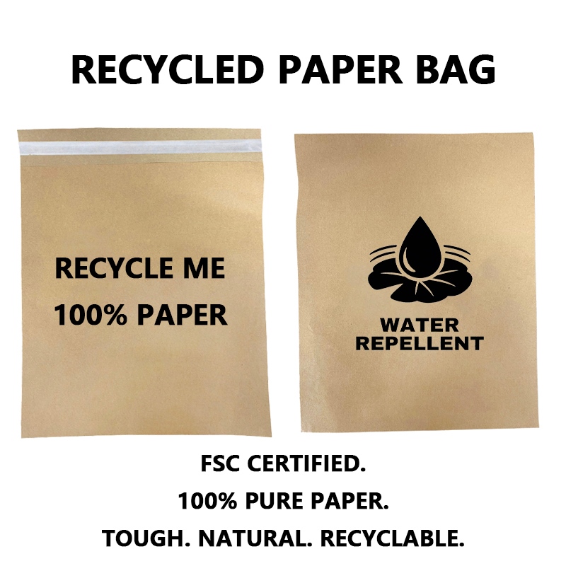 Tas Kertas Kraft sing Bisa Didaur Ulang kanthi Penutupan Self Adhesive