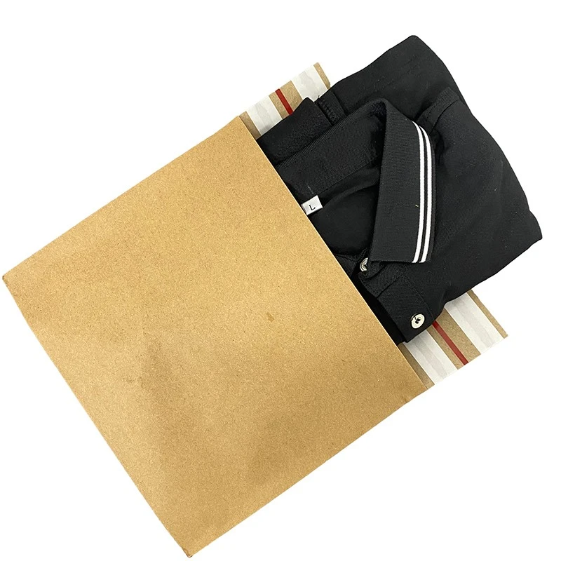 Kantong kertas kraft kanthi jalur adesif pindho